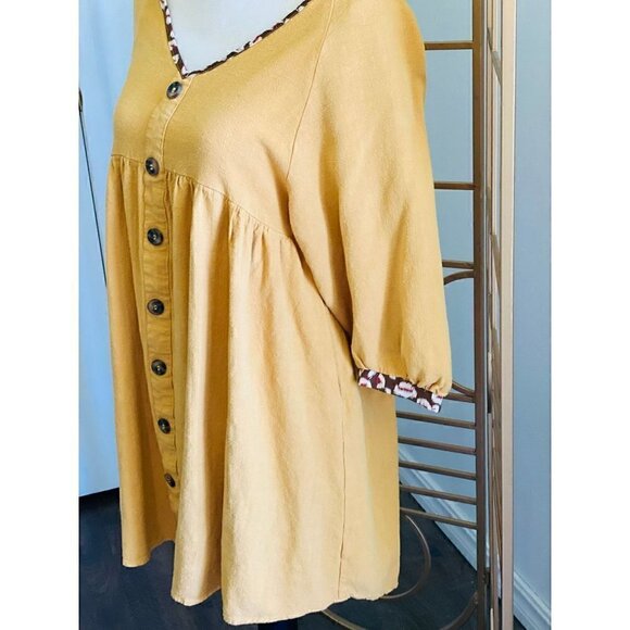 Umgee Women's Blouse Yellow Size Small - Picture 4 of 10